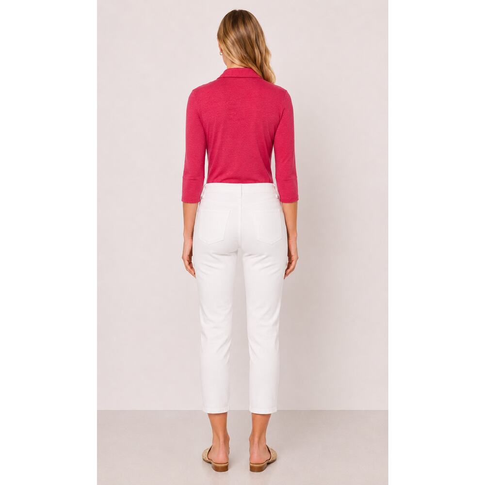 J McLaughlin Linen Blend Brynn 3/4 Sleeve Shirt Pink Womens Size Medium Top - Picture 3 of 14